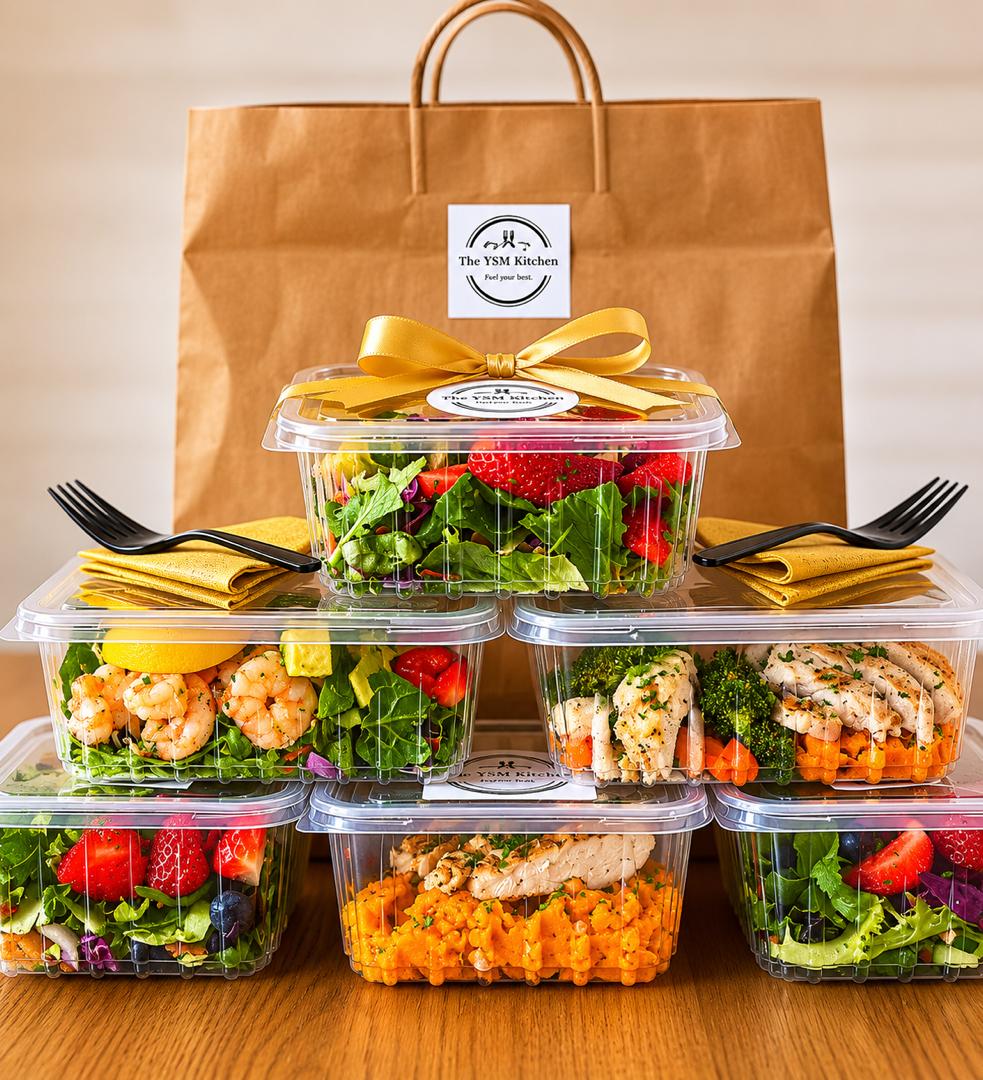 YSM meal prep — fresh packaged meals from the YSM kitchen